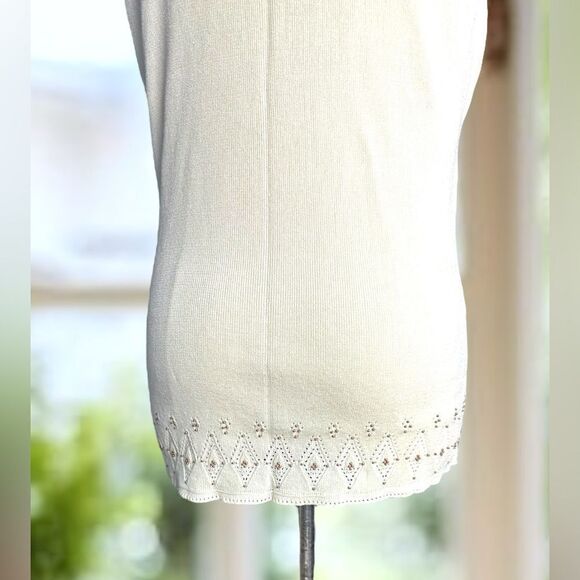 DAVID MEISTER Beaded Embellished Knit Top V-Neck Tank Blouse Size L - Picture 16 of 16